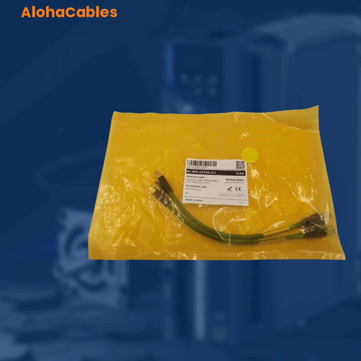 AC-8PS-CAT6A-0.3M 1FT